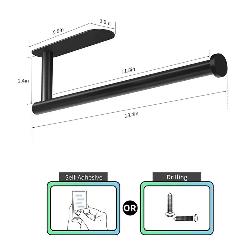 Wall-Mounted Kitchen Towel Holder Rack