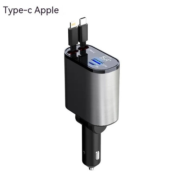 4 IN 1 Retractable Car Charger for Mobile Phone