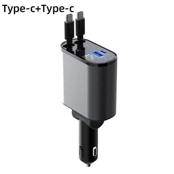 4 IN 1 Retractable Car Charger for Mobile Phone