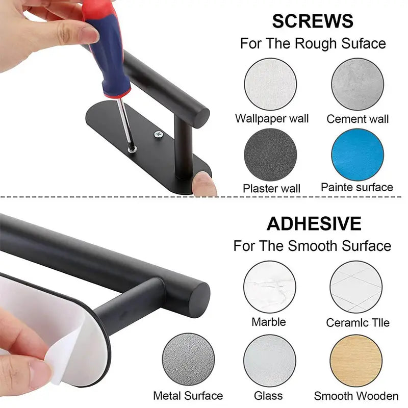 Wall-Mounted Kitchen Towel Holder Rack